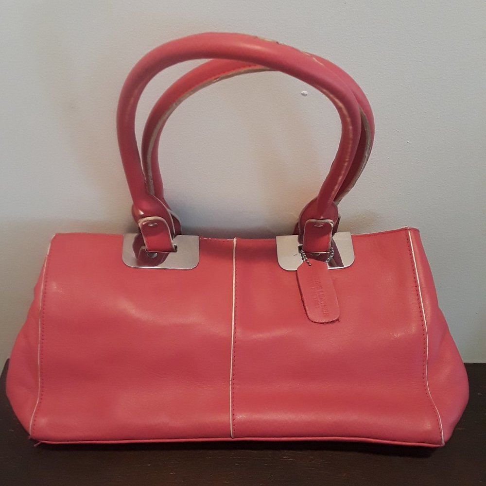 WORTHINGTON SOFT PINK LEATHER SILVER TOTE NEW-MINT